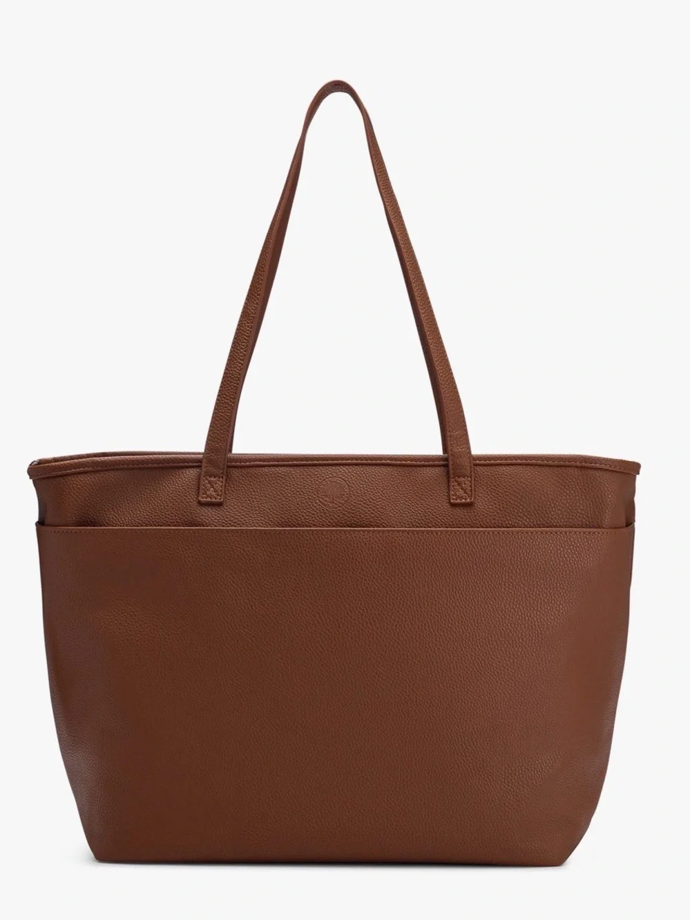 Everyday Brown Leather Tote Bag with Shoulder Straps